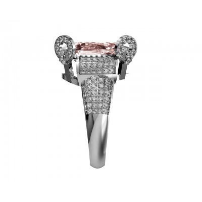 Kunzite & Diamond Ring